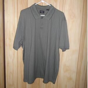 Haggar Striped Collared Short Sleeve Polo Shirt XL
